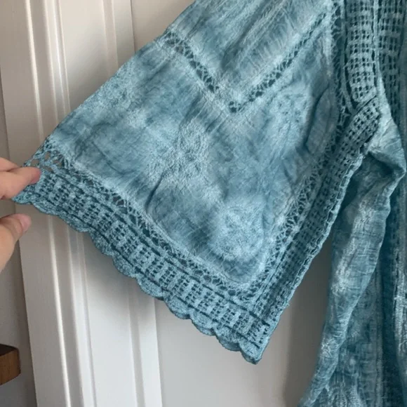 NWT Blue tie-dyed crotchet top - Picture 4 of 9